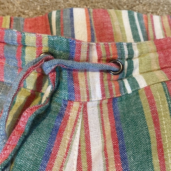 For Cynthia Linen Blend Striped Elastic Waist Pants Sz Medium - Picture 5 of 10